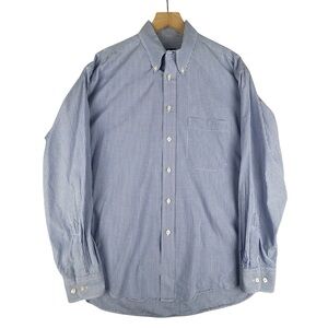 Gitman Bros Shirt Mens Large Blue Gingham Check Button Down USA